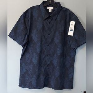 Calvin Klein Mens Short Sleeve Shirt Button Front Size XL